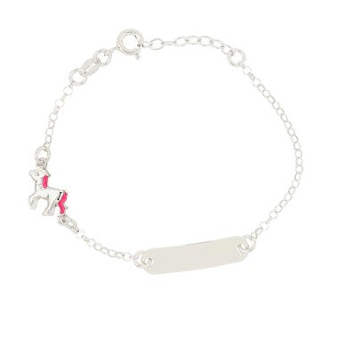 BRACCIALE BABY" CON TARGA IN ARGENTO 925 UNICORNO