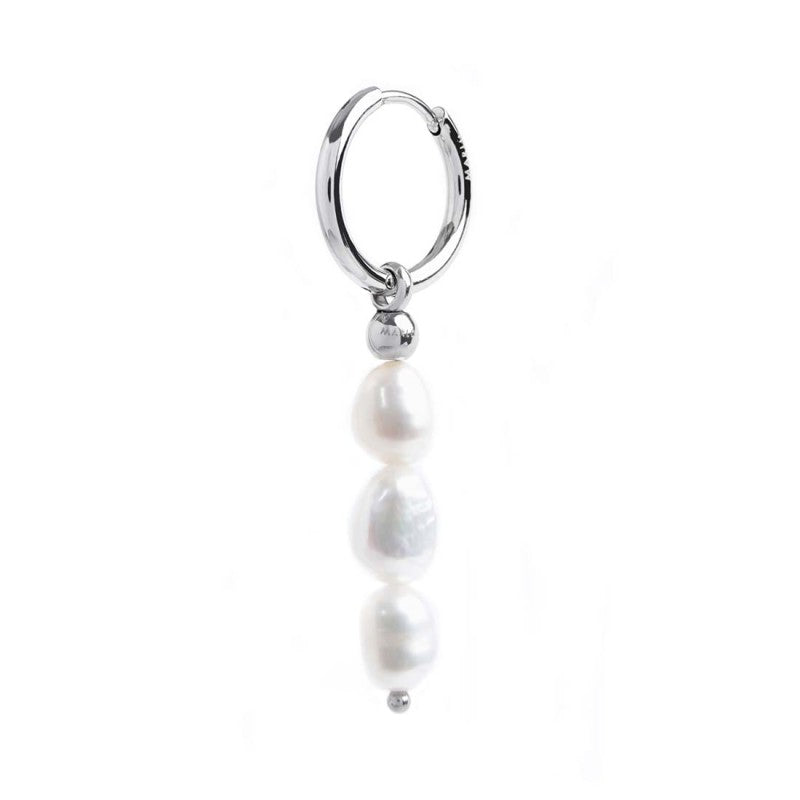 MARLU- Orecchino a cerchio con perle pendenti
