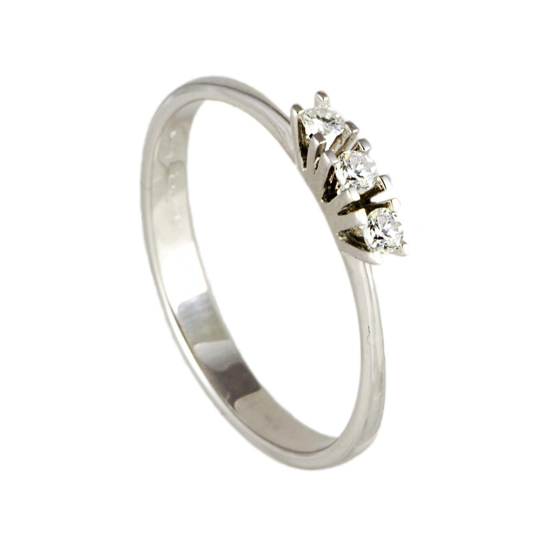 FALCO GIOIELLI  - Anello Trilogy in Oro 18 kt con Diamanti ct 0,12
