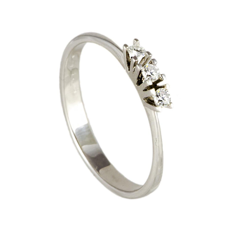 FALCO GIOIELLI  - Anello Trilogy in Oro 18 kt con Diamanti ct 0,12