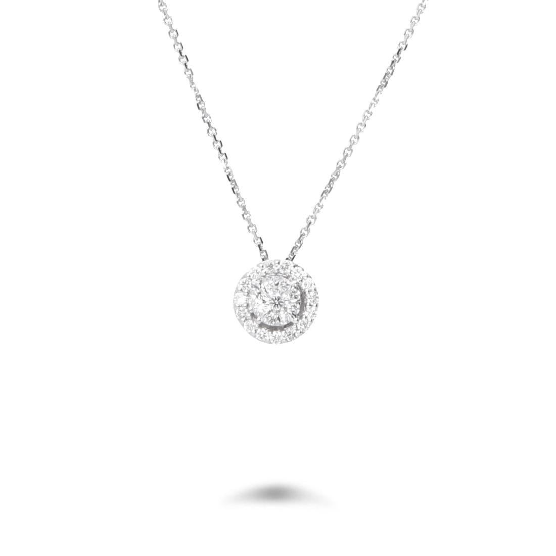 Collana punto luce in oro e pavè di diamanti ct. 0,15 - Oro18kt