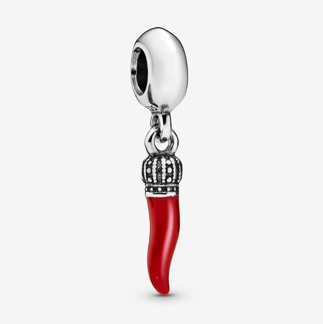 PANDORA-Charm Pendente Cornino Portafortuna