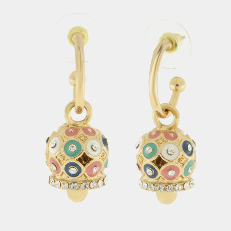 By Simon-Orecchini in Metallo con campanella a pois multicolor e zirconi