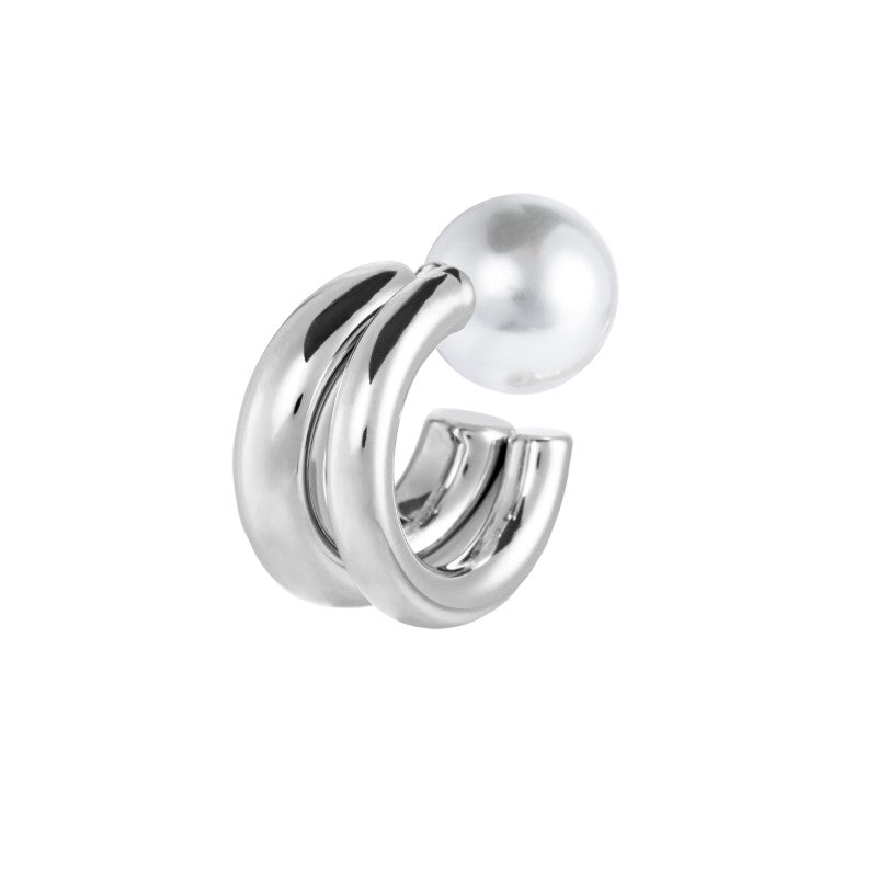 MARLU-Orecchino a lobo a cerchietto doppio 2,1cm con chiusura perla