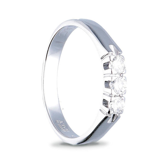 Anello trilogy con diamanti- Oro18kt