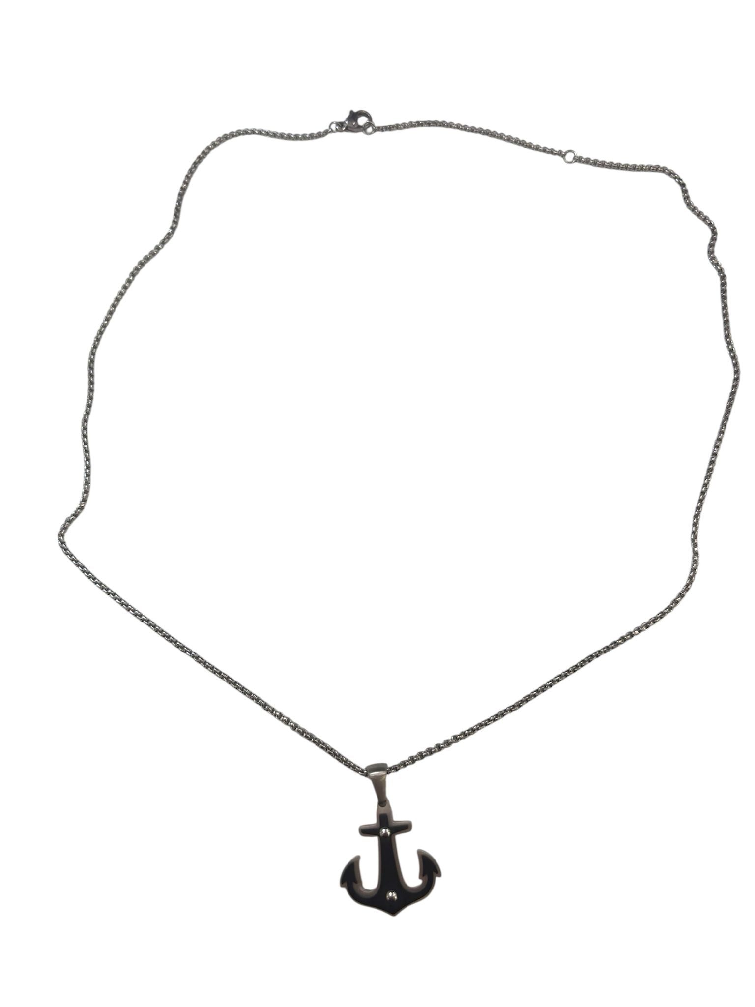 collana acciaio uomo ancora
