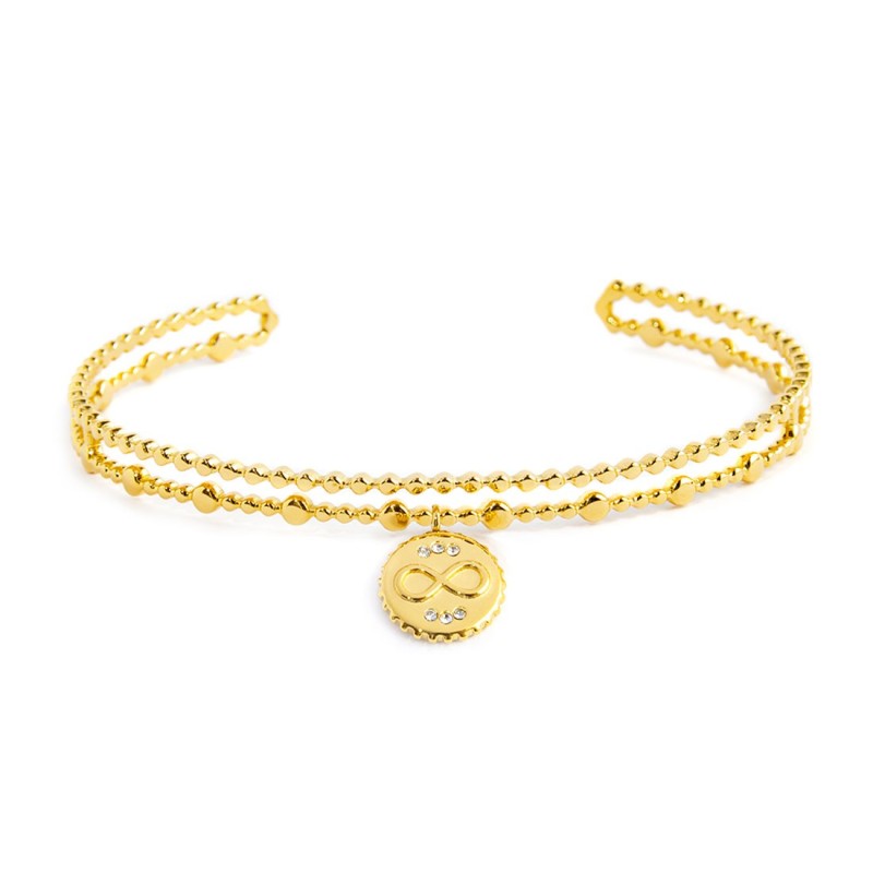 MARLU-Bracciale rigido medaglietta infinito pendente