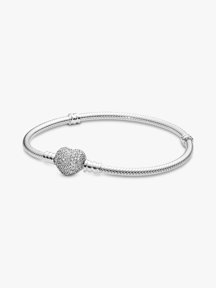 PANDORA- Bracciale Moments con Chiusura a Cuore Pavè