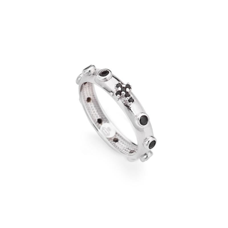 PREZIOSI ARGENTO 925 - Anello Rosario con Zirconi