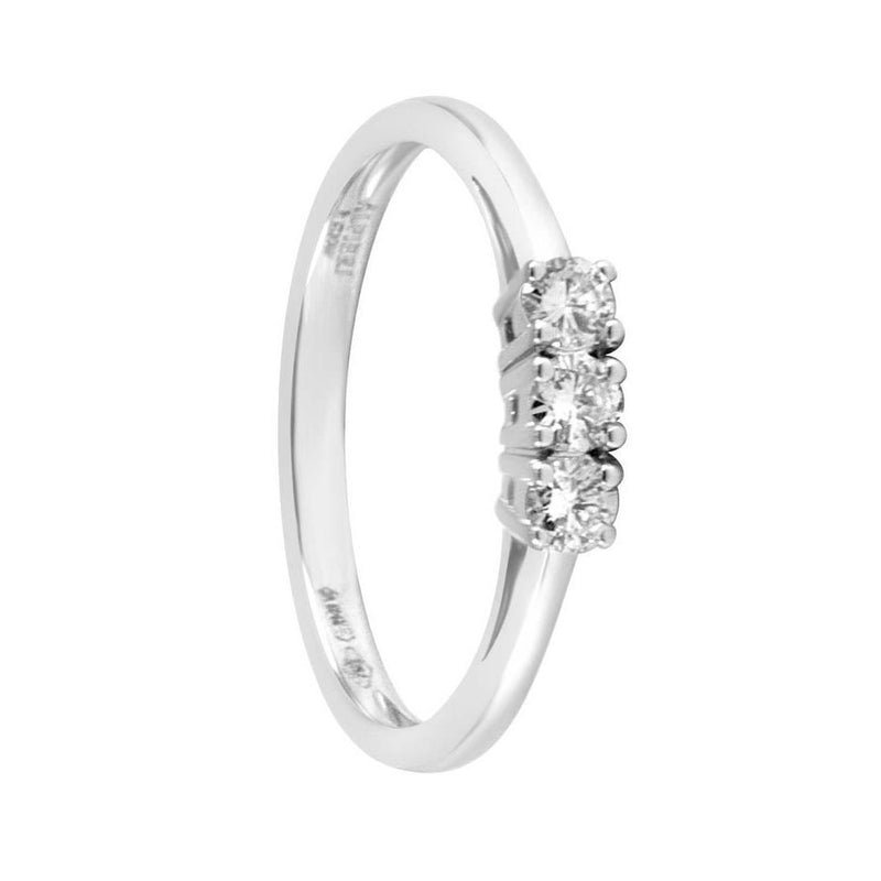 FALCO GIOIELLI  - Anello Trilogy in Oro Bianco 18 kt con Diamanti ct 0,13