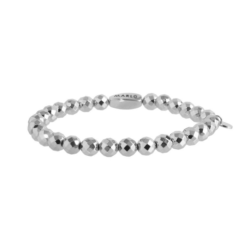 MARLU- Bracciale elastico sfere sfacettate 6mm
