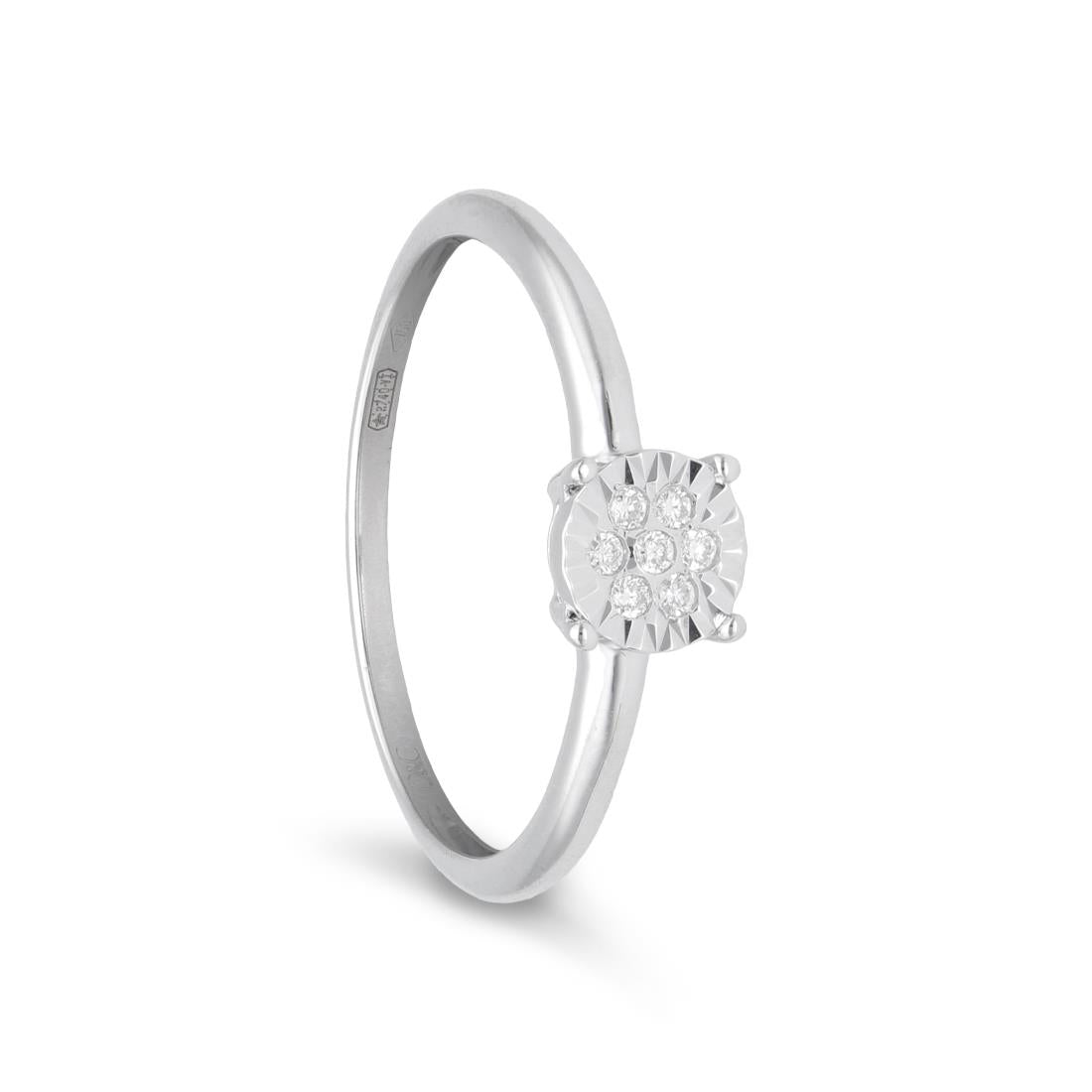 Anello Solitario in Oro 18 kt con Diamanti ct 0,05