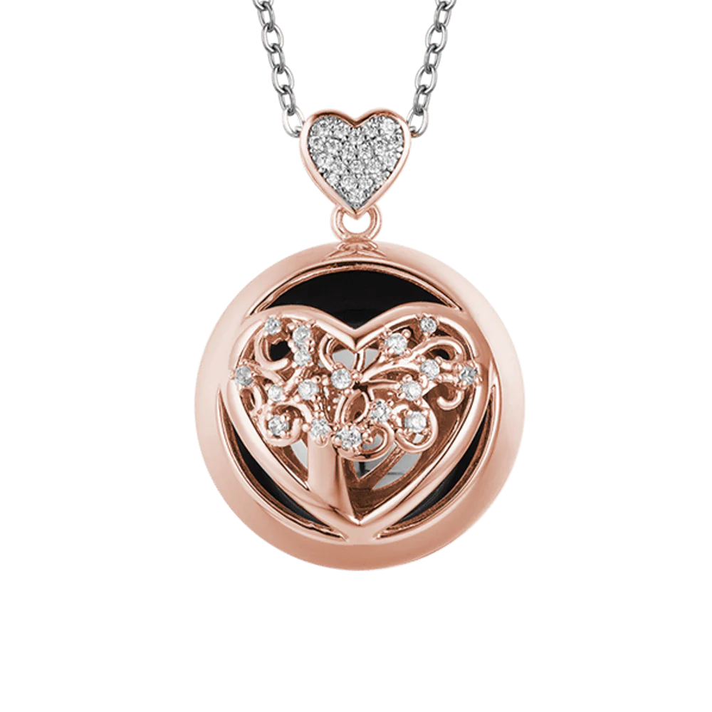LUCA BARRA - COLLANA CHIAMA ANGELI IN ACCIAIO CON CUORE IN METALLO E SFERA IN METALLO