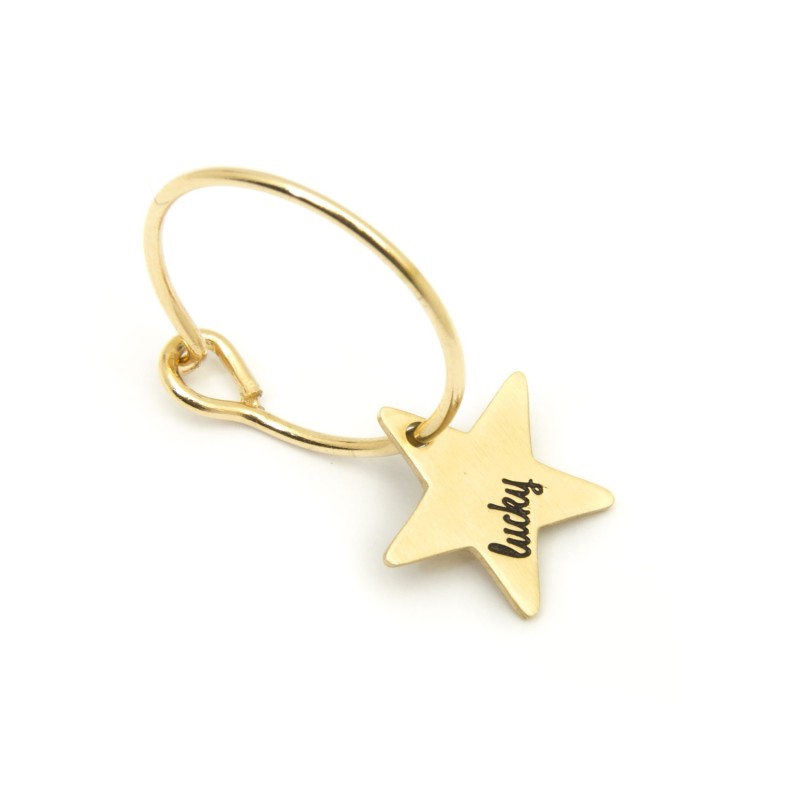 MARLU- Orecchino a cerchio stella lucky