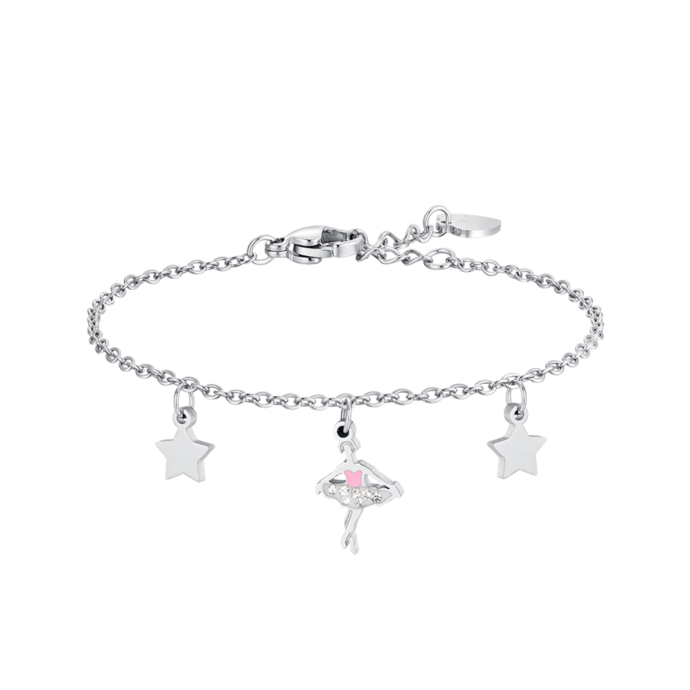 LUCA BARRA - BRACCIALE BAMBINA IN ACCIAIO CON BALLERINA