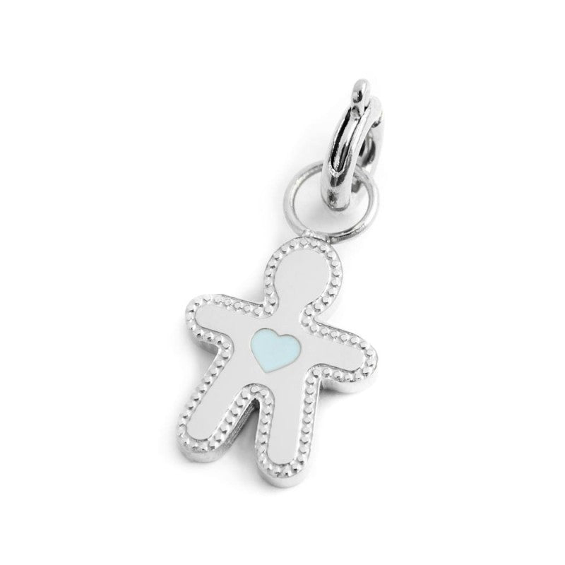 MARLU- Charm bimbo cuore smalto azzurro