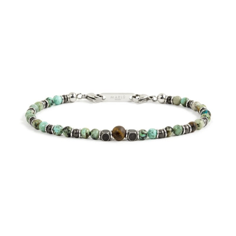 MARLU- Bracciale turchese africano e occhio di tigre