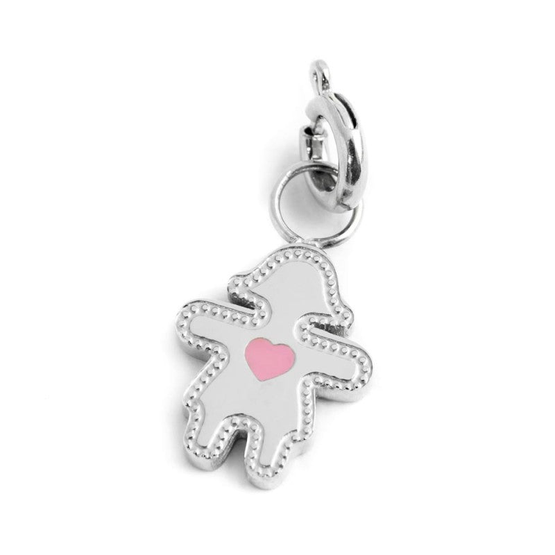 MARLU- Charm bimba cuore smalto azzurro