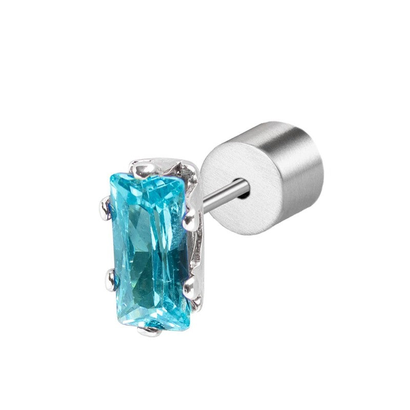 MARLU- Orecchino a lobo zircone baguette