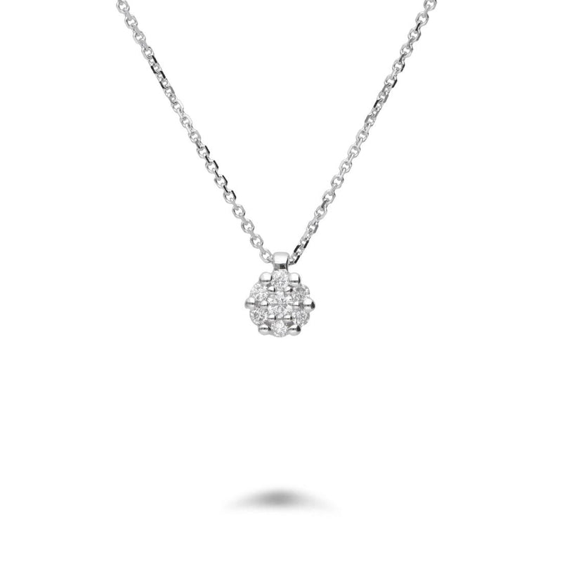 FALCO GIOIELLI  - Collana invisible in oro e diamanti ct. 0,08 - Oro18kt