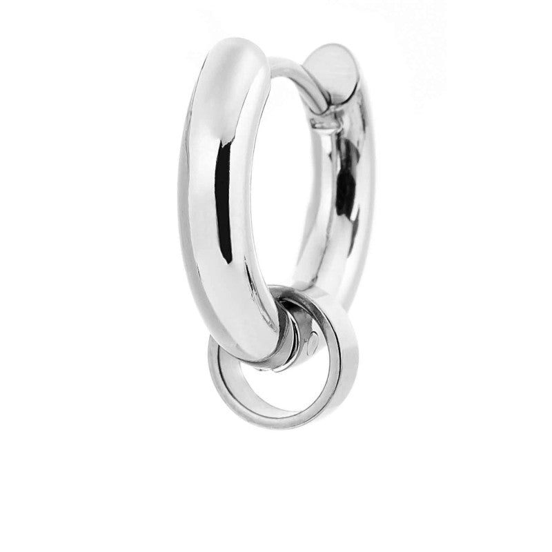 MARLU- Orecchino a cerchio 16mm con anello per charm
