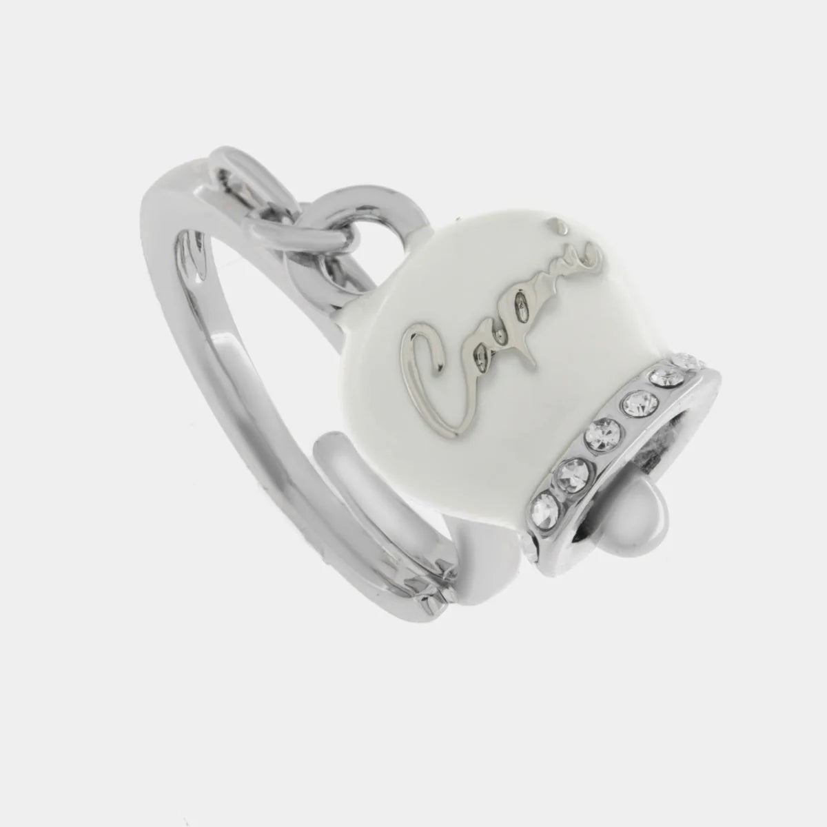 By Simon-Anello in Metallo con campanella bianca scritta capri