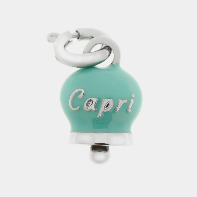 By Simon-Ciondolo in Metallo con campanella verde acqua scritta capri
