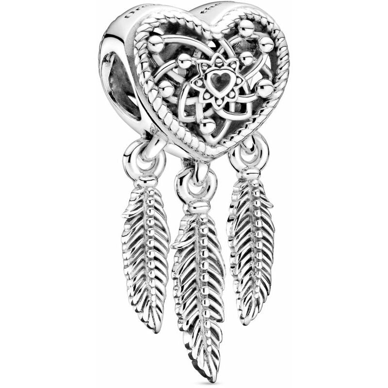 Charm Openwork Acchiappasogni Cuore Tre Piume