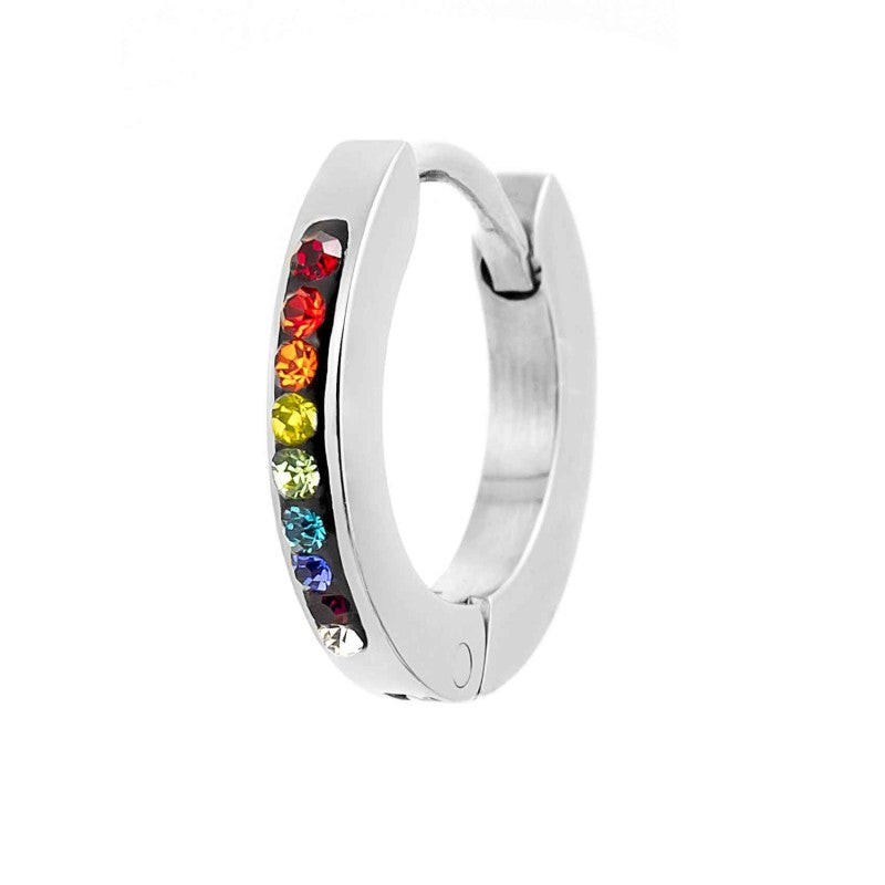 MARLU- Orecchino a cerchio 14mm con cristalli