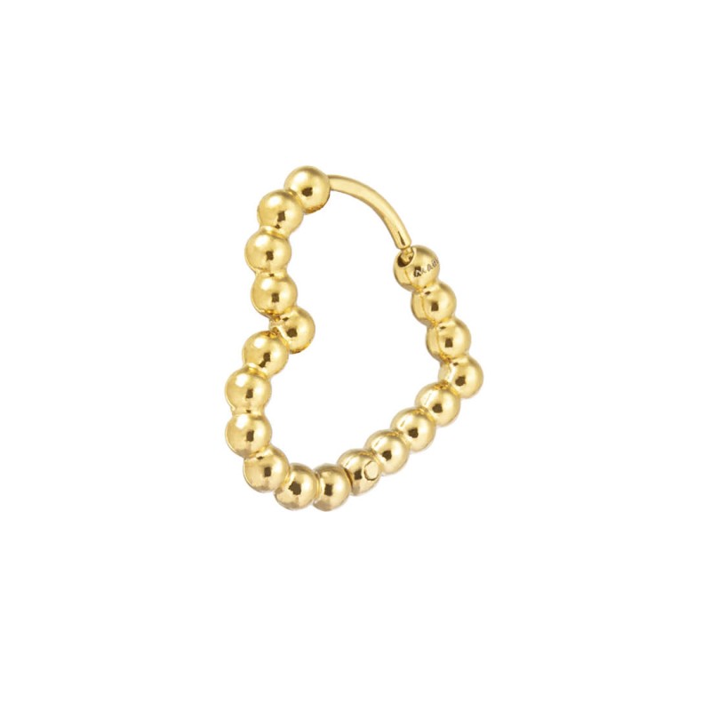 MARLU- Orecchino cuore 1,8 cm trama con sfere