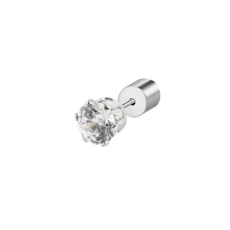 MARLU- Orecchino a lobo con zircone 5mm