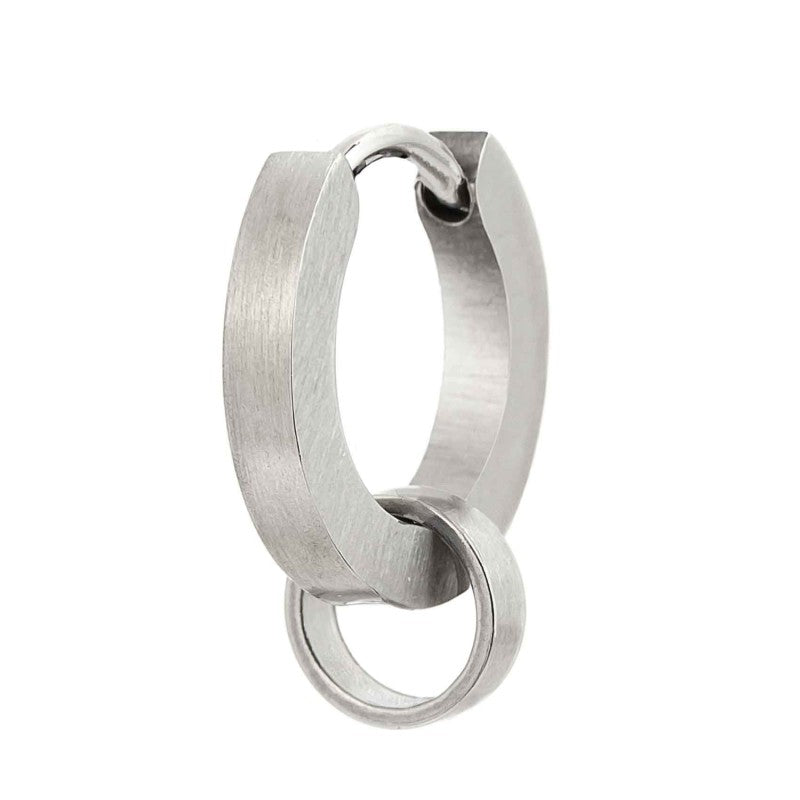 MARLU- Orecchino a cerchio 14mm con anello per charm