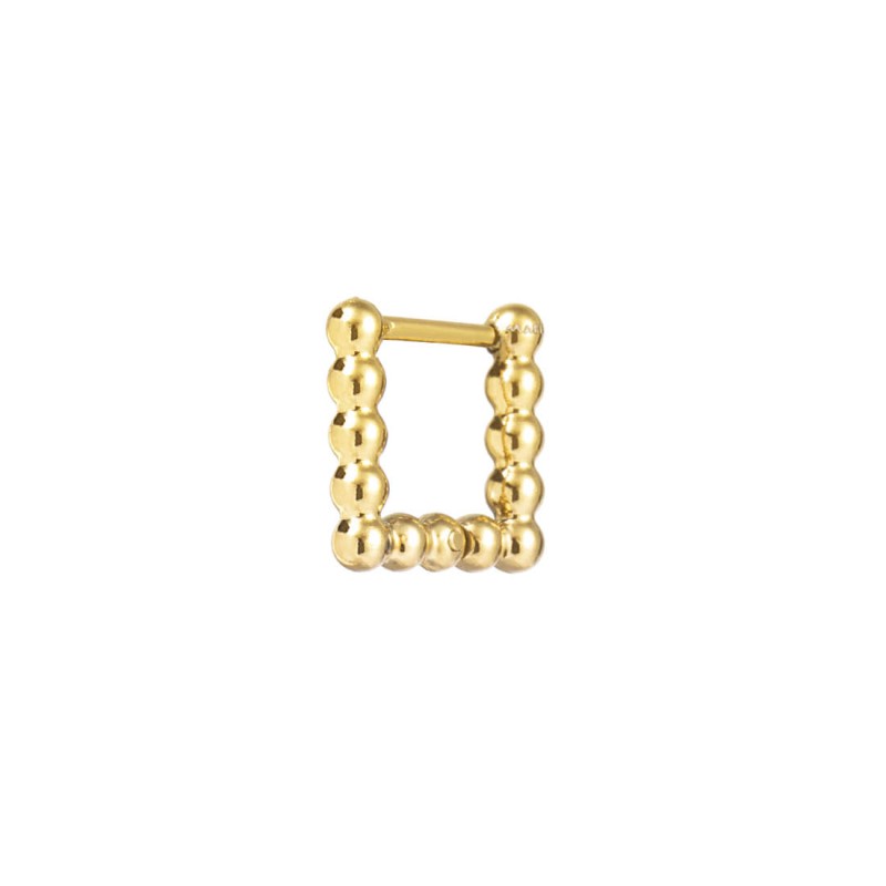 MARLU- Orecchino quadrato 1,1 cm trama con sfere
