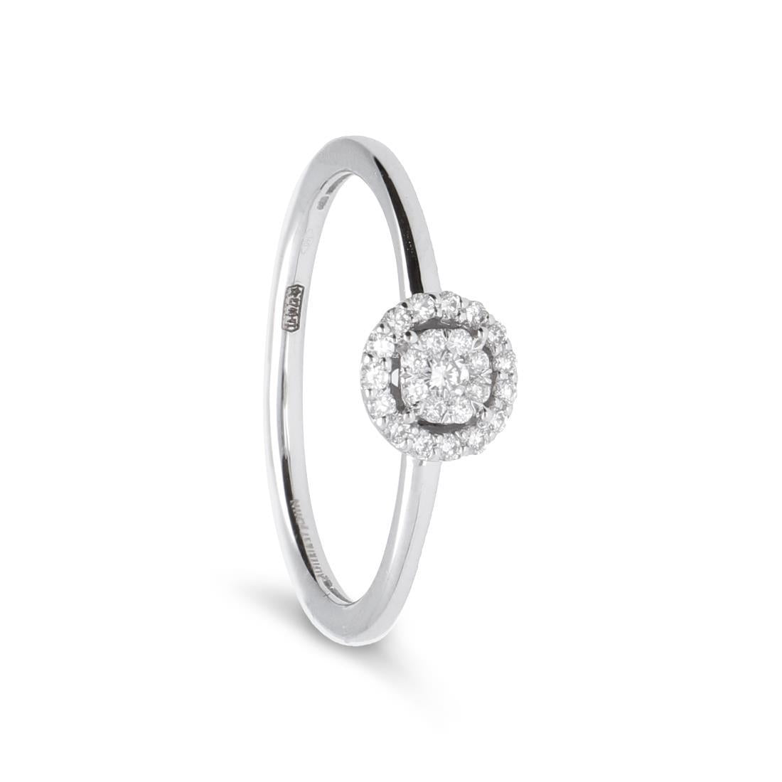 Anello Solitario in Oro 18 kt con Diamanti ct 0,15