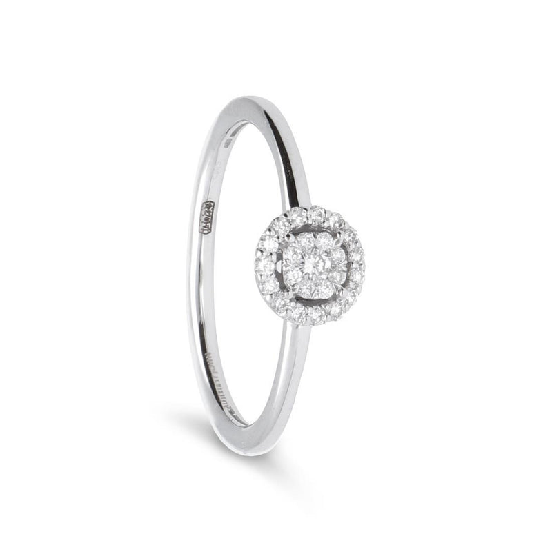 Anello Solitario in Oro 18 kt con Diamanti ct 0,15
