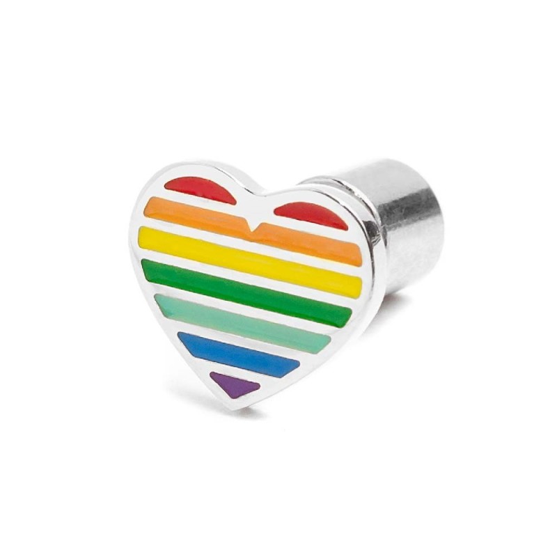 MARLU- Orecchino a lobo cuore arcobaleno