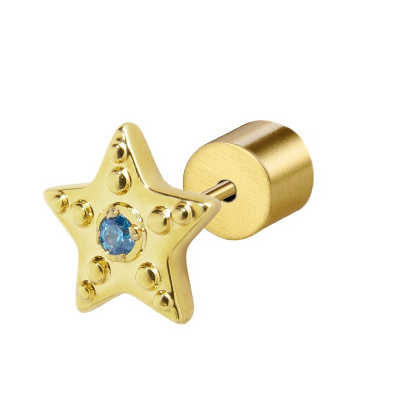 MARLU- Orecchino a lobo stella con zircone