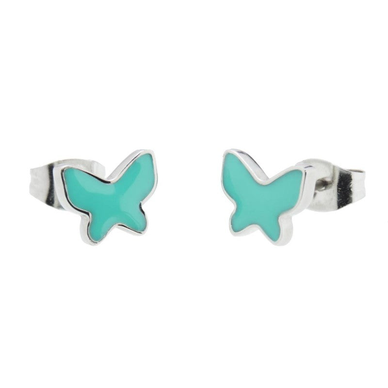 MARLU-Orecchini a lobo farfalle smaltate