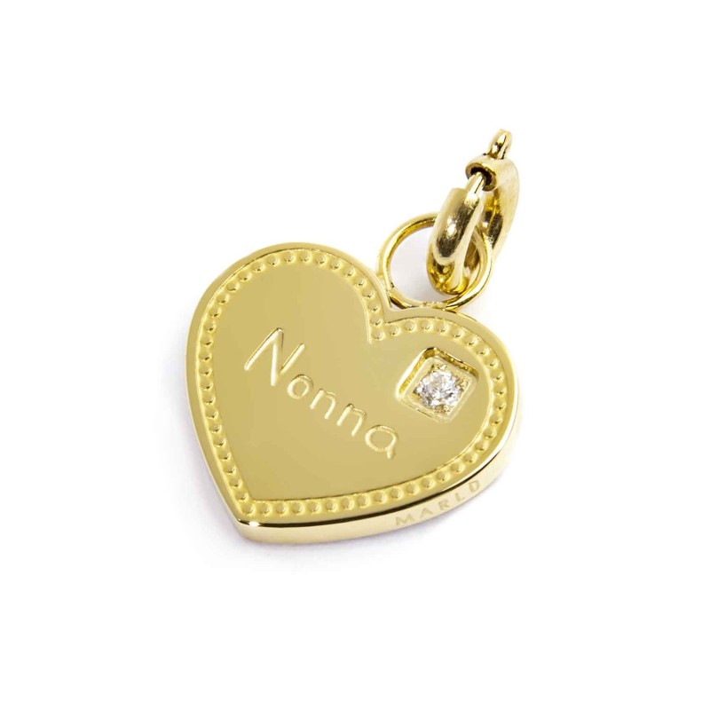 MARLU- Charm cuore nonna con zircone