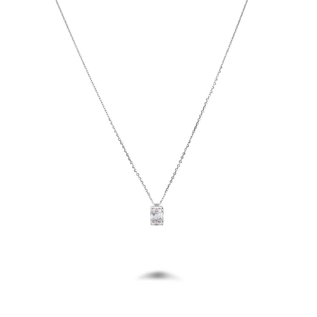 Collana punto luce in oro e diamanti baguette ct. 0,08 - Oro18kt