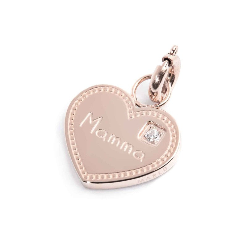 MARLU- Charm cuore mamma con zircone