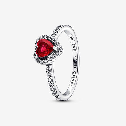 Anello Cuore in Rilievo Rosso