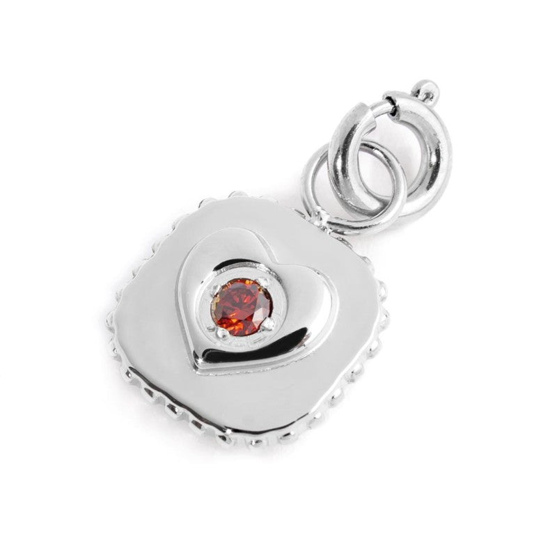 MARLU-Charm piastrina cuore con zircone