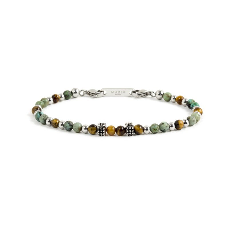 MARLU- Bracciale occhio di tigre e turchese africano