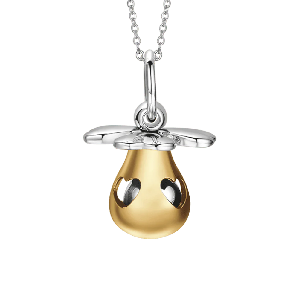 LUCA BARRA - COLLANA CHIAMA ANGELI IN ACCIAIO CIUCCIOTTO IN METALLO IP GOLD