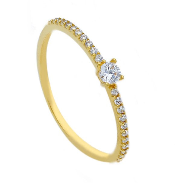 Anello Solitario in Oro Giallo – Falco Gioielli