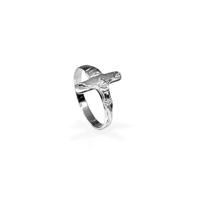 Anello in Oro Bianco con Croce - Oro18kt - 3 gr.