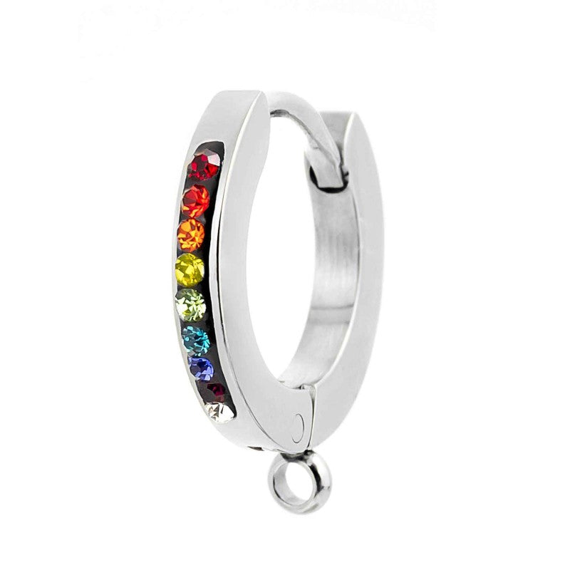 MARLU- Orecchino a cerchio 14mm con anello per charm