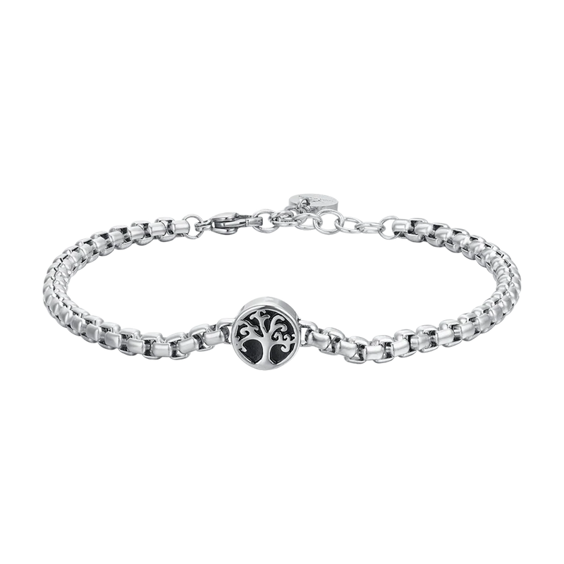 LUCA BARRA-BRACCIALE UOMO IN ACCIAIO ALBERO DELLA VITA