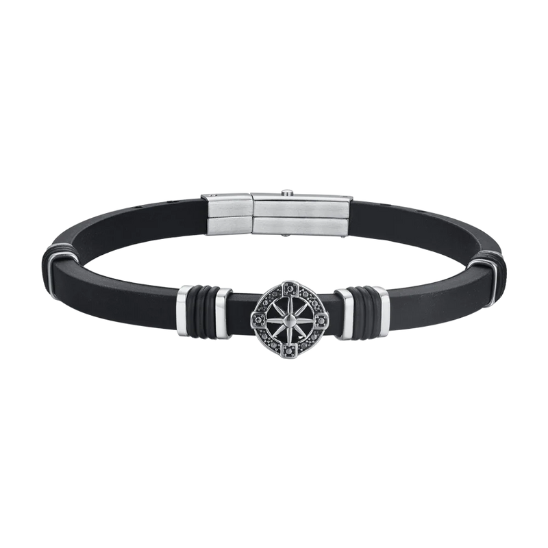 LUCA BARRA-BRACCIALE UOMO IN SILICONE ROSA DEI VENTI